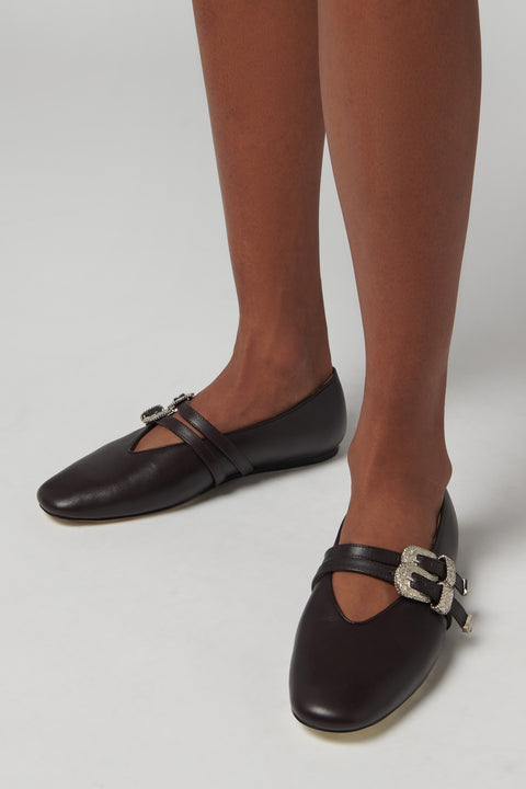 Le Monde Beryl Burgundy Classic Claudia Ballerina