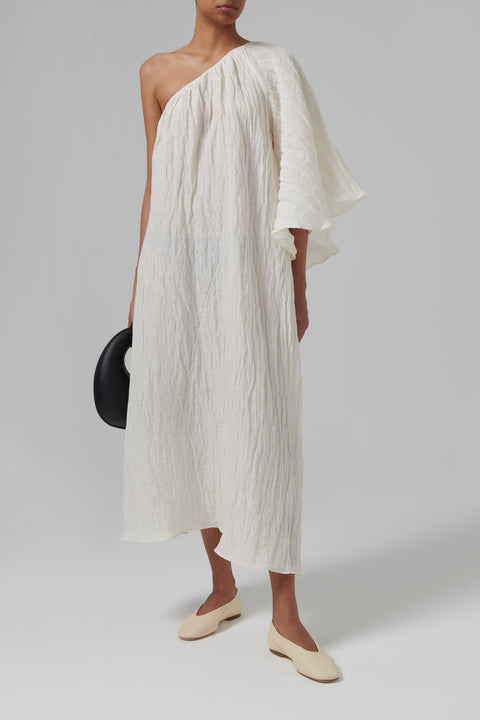 White Kirsten Nappa Leather Flat Pumps