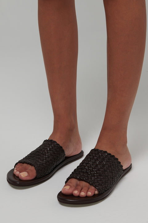 Brown Woven Minimal Slide