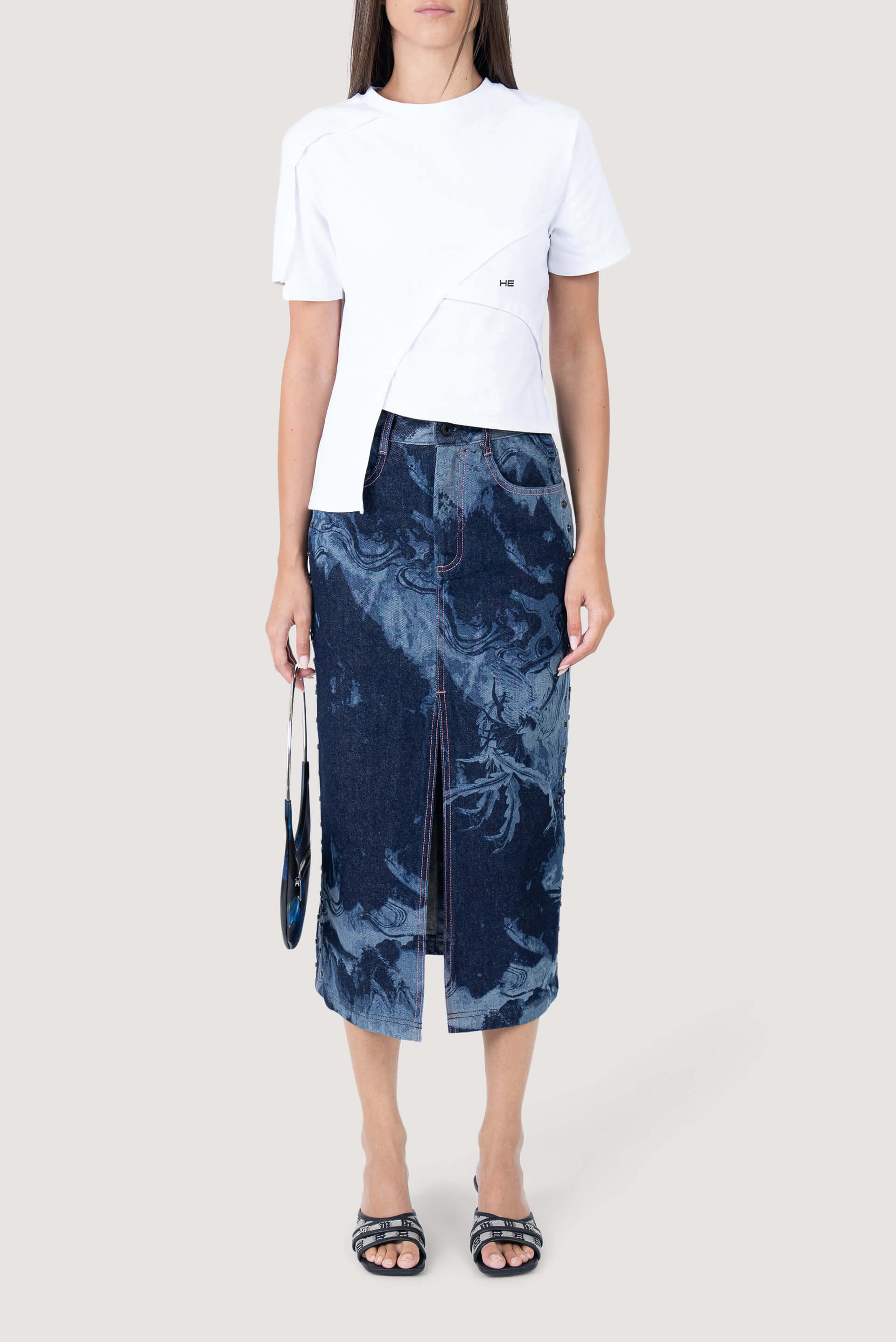 Feng Chen Wang Tie-Dye Denim Shirt