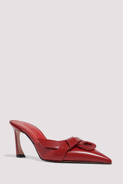 Red 70 Buckle High-Heel Pumps