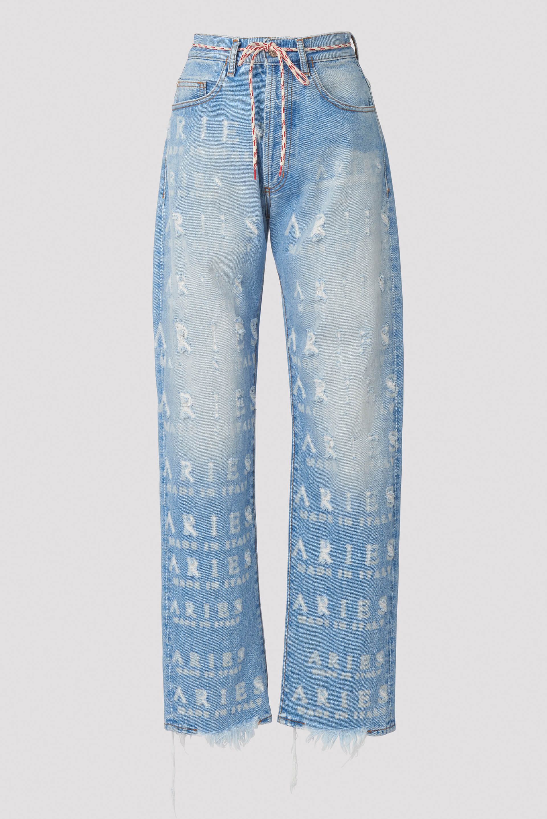 Aries Laser-Printed logo Denim Jeans - Fabric of Society