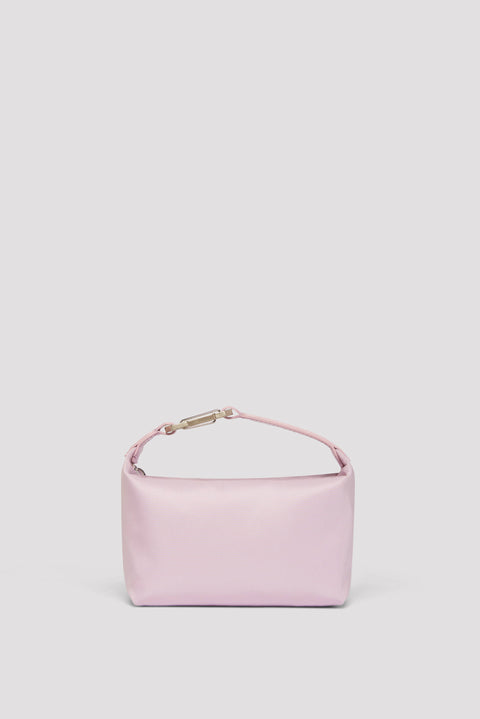Pink Nylon Top Handle Mini Moon Bag