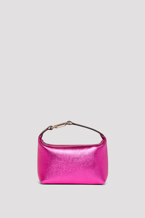 EÉRA Pink Laminated Leather Top Handle Mini Moon Bag