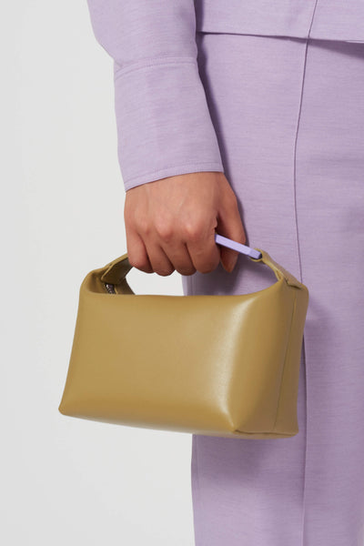 ☆韓国の人気☆【EMIS】☆CANVAS LEATHER MINI BA.G☆ CANVAS LEATHER TOTE BAG-BROWN - EMIS