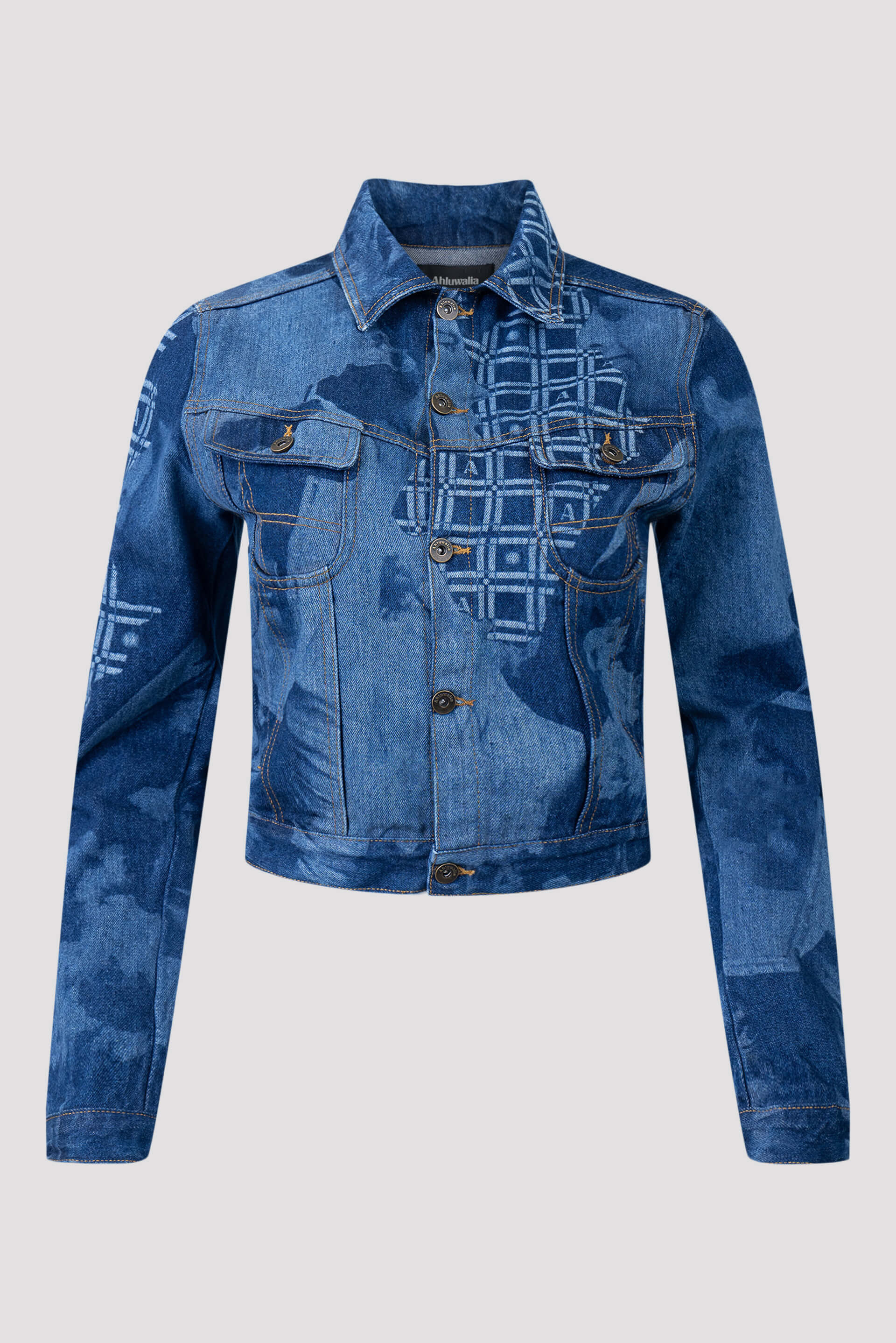 Ahluwalia Portrait Printed Fitted Denim Jacket - Fabric of Society