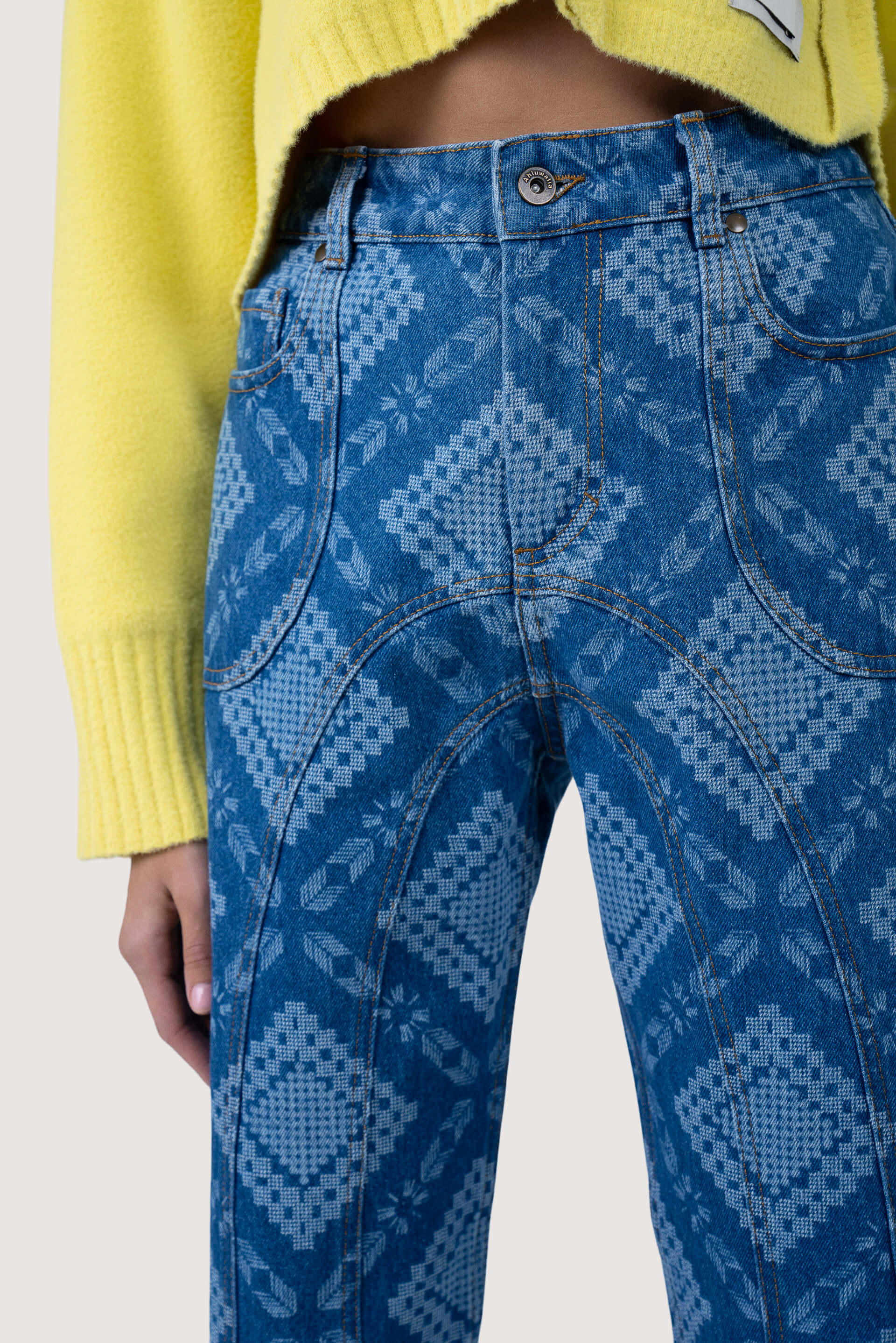 Ahluwalia All-Over Logo-Pattern Jeans