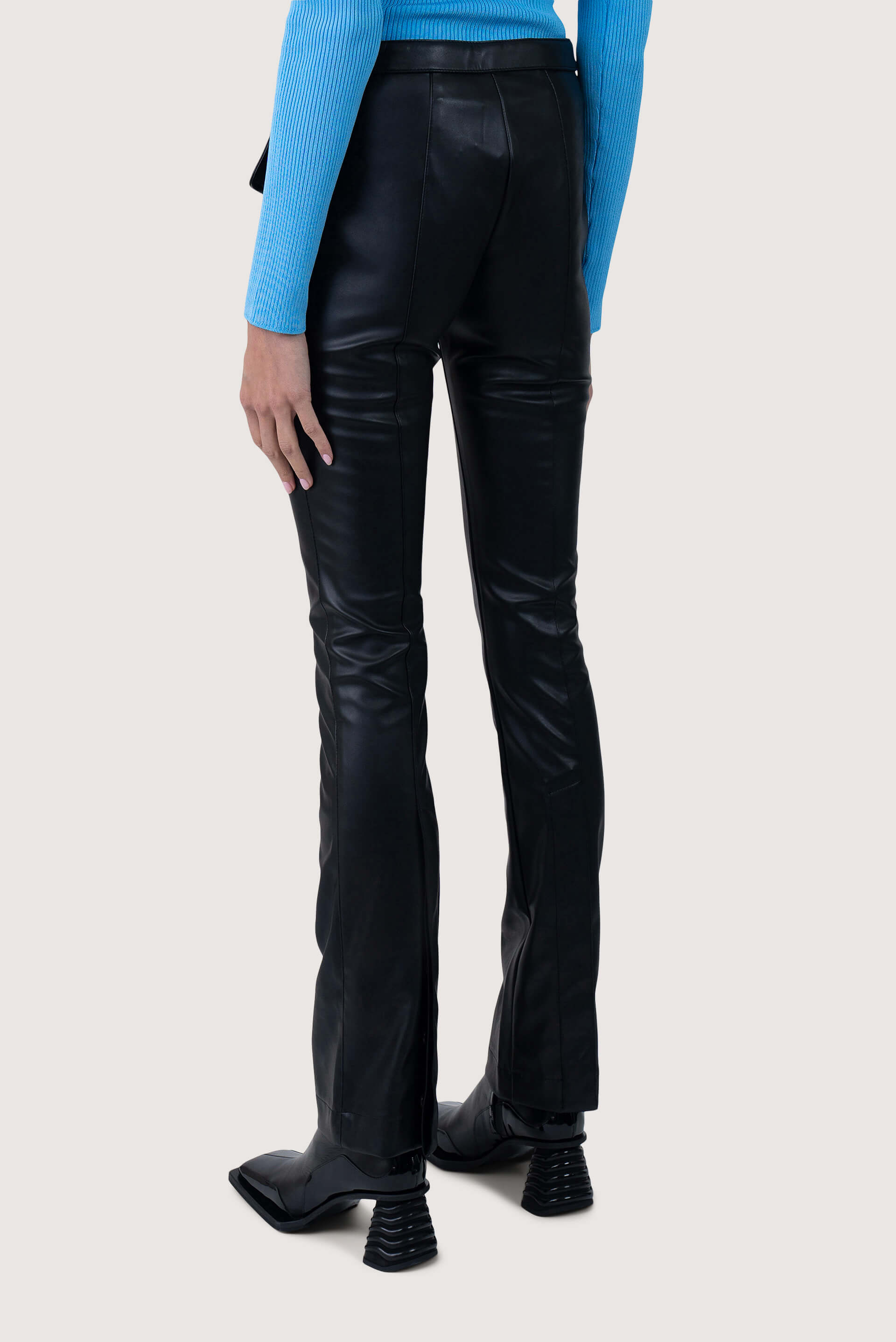 Belted leather sale pants