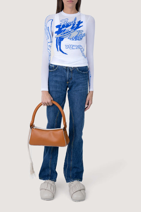 Fitted Graphic Print Long Sleeve Top