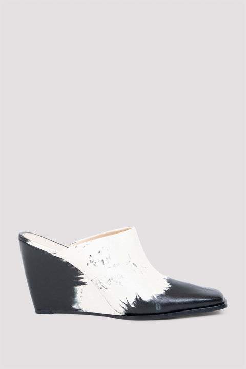 Gaia 90 Wedge-Heel Leather Mule
