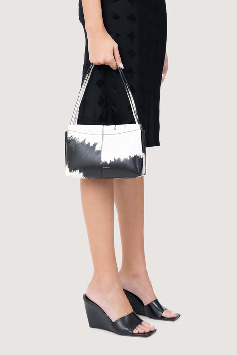 Carly Cow Print Leather Shoulder Bag