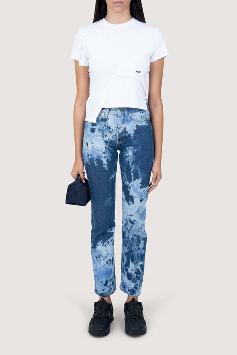 Marble Dye Straight Leg Denim Jeans