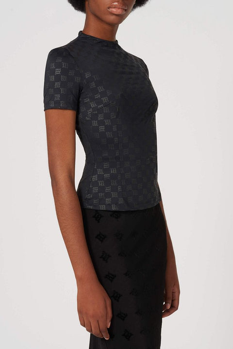 Monogram Print Fitted T-shirt