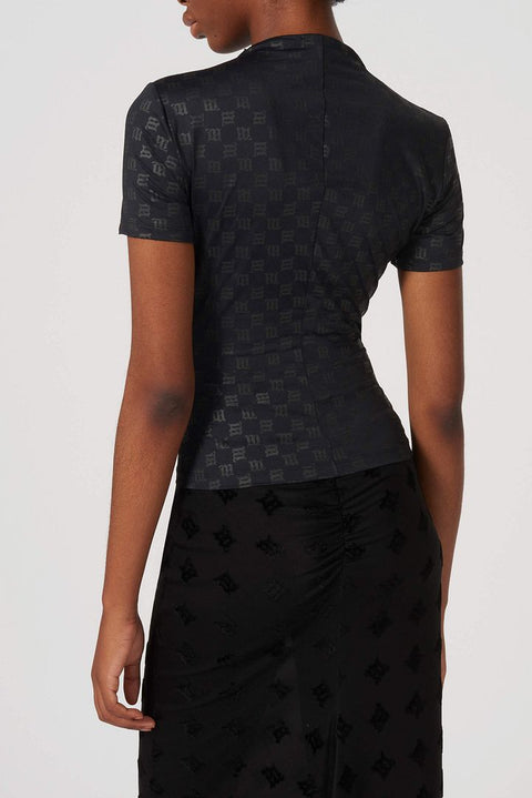 Monogram Print Fitted T-shirt