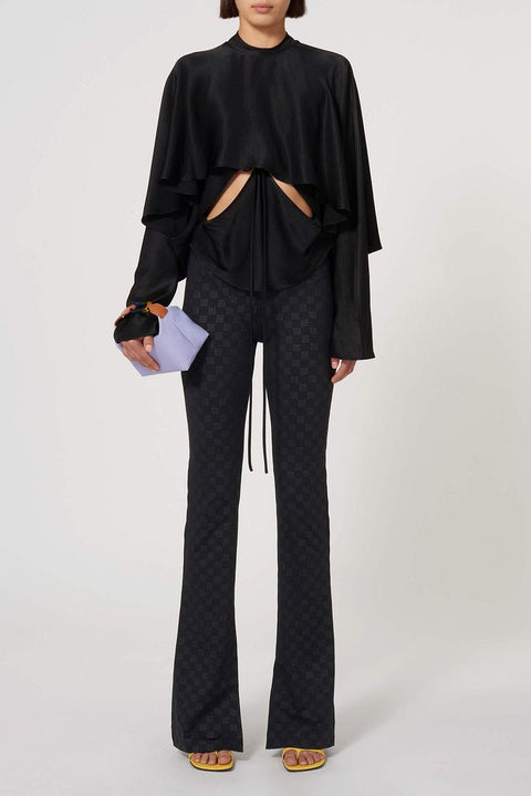 Draped Cut-Out Layered Blouse