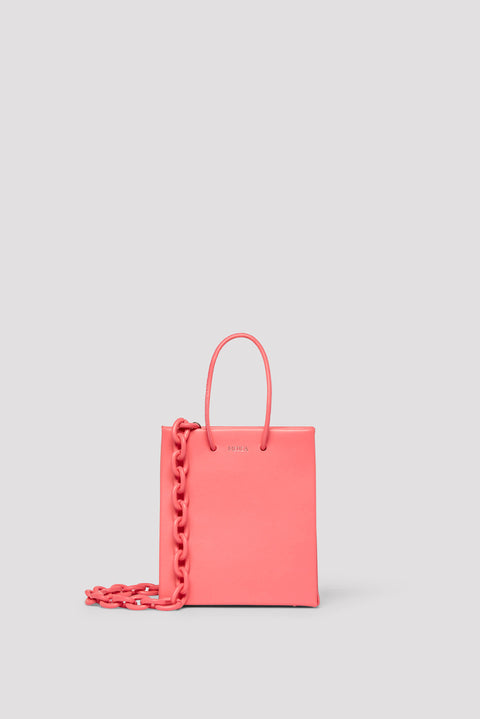 Short Chain Leather Tote Bag