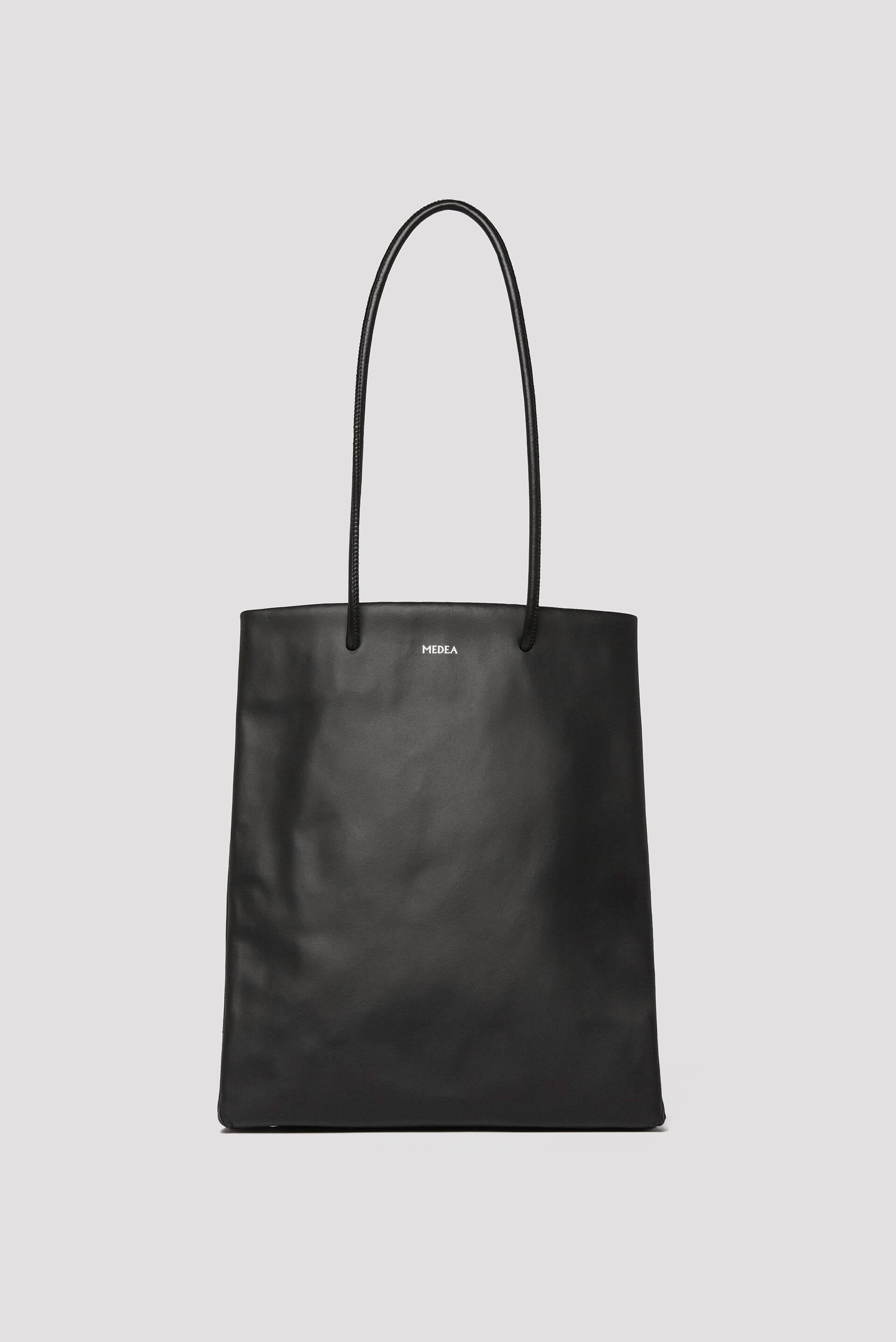 Tall leather 2025 tote bag